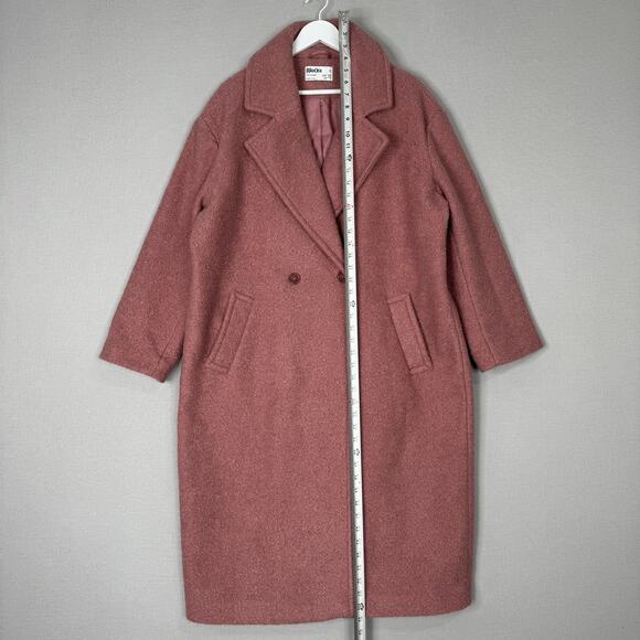 Primark x Rita Ora Womens Jacket S Pink Bounce Double Breasted Coat Long Line - Picture 5 of 15